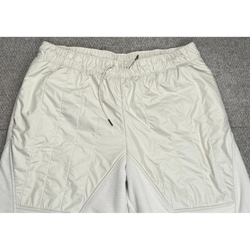 Nike Sportswear Women's Double Swoosh‎ Beige Curve Plush Fleece Pants Size XL